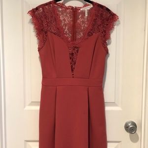 BCBG rust pink lace dress